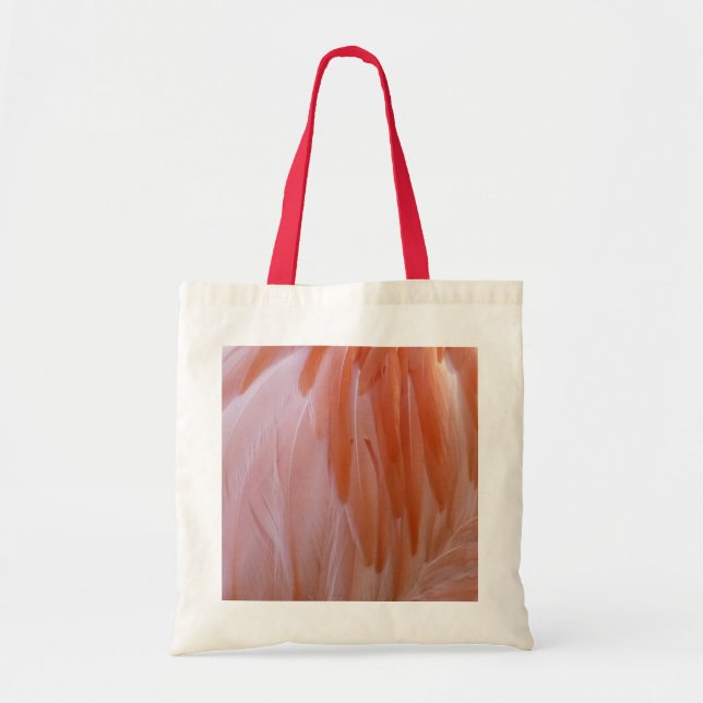 Bolsa Tote Penas de Flamingo em Tons de Rosa (Frente)