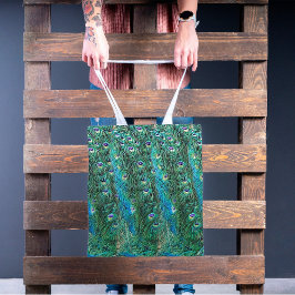 Bolsa Tote Penas de pavão, abstrato - padrão acrílico
