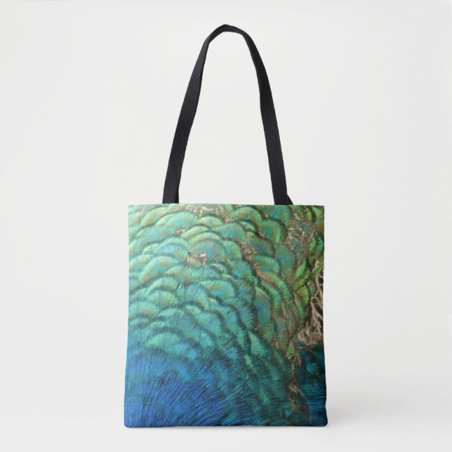 Bolsa Tote Penas de Peacock I Abstrato (Frente)
