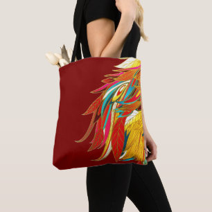 Bolsa Tote Penas Exóticas no Vermelho