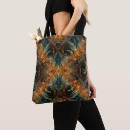 Bolsa Tote Penas marrons cintilantes