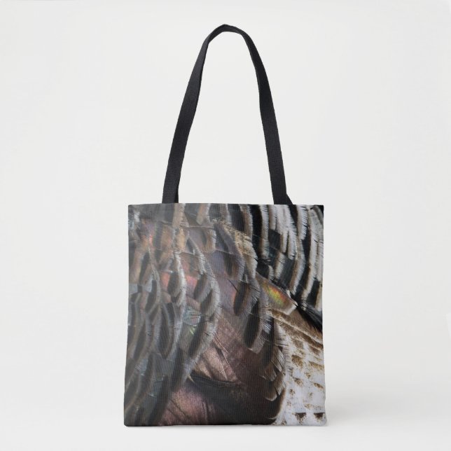 Bolsa Tote Penas Selvagens Turcas I Abstrato Nature Design (Frente)