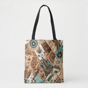 Bolsa Tote Penas Tribais Aztec Sudoeste
