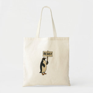 Bolsa Tote Penguin Engraçado Resiste Protesto Contra Tarrifs