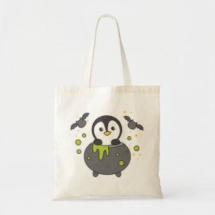 Bolsa Tote Penguin Happy Halloween Cauldron Bat Tote Bag