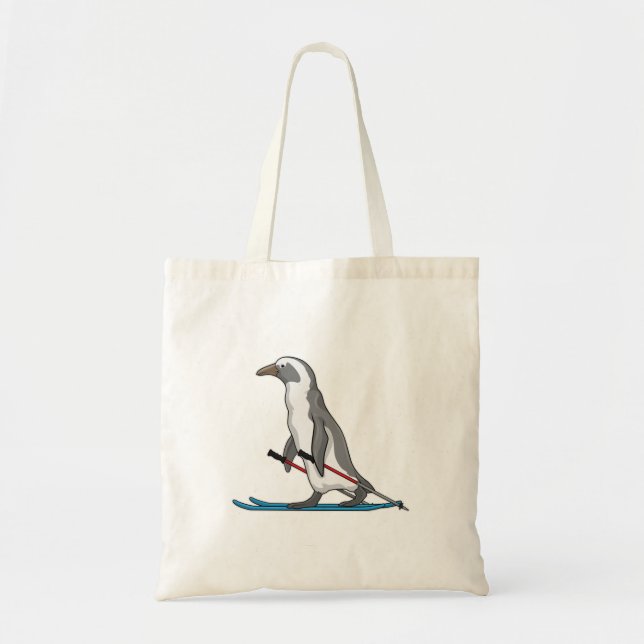 Bolsa Tote Penguin Skier Ski (Frente)