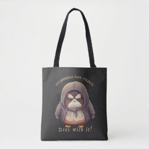 Bolsa Tote Penguin Stubborn Lida Com Ele Engraçado Adorável