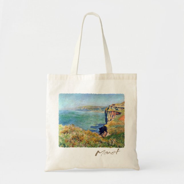 Bolsa Tote Penhasco em Grainval por Claude Monet (Frente)