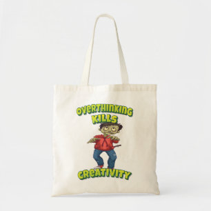 Bolsa Tote Pensar demais Matares criatividade Zombie Sewn Boc