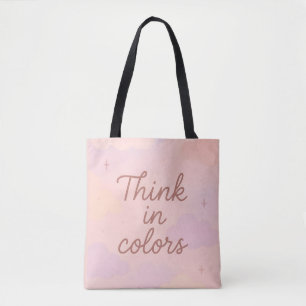 Bolsa Tote Pense em Cores – Pastel Motivacional Estética