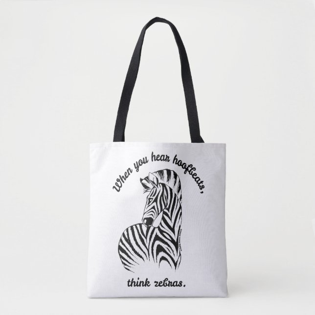 Bolsa Tote Pense em Zebras (Frente)