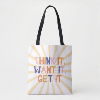 Bolsa Tote Pense Nisso, Queira-O, Obtenha Uma Citação Motivac
