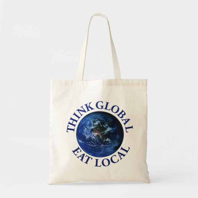 Bolsa Tote Pense que global coma o Local (Frente)