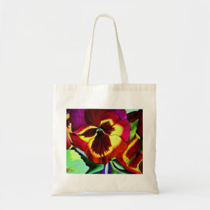 Bolsa Tote Pense violeta aguarela flor arte original