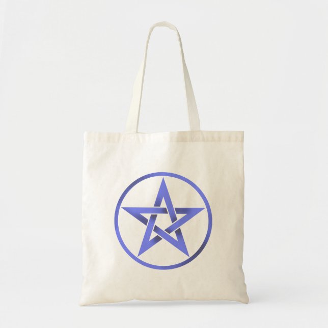 Bolsa Tote Pentacle azul do Pentagram (Frente)