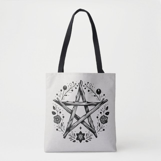 Bolsa Tote Pentáculo Wiccan Pagan (Frente)