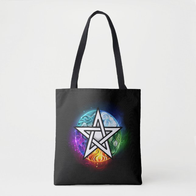 Bolsa Tote Pentagrama do Wiccan (Frente)