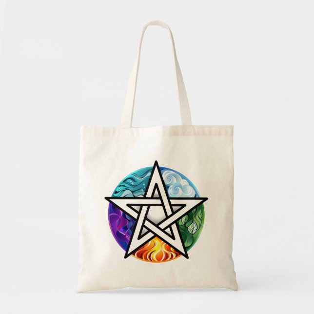 Bolsa Tote Pentagrama do Wiccan (Frente)