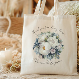 Bolsa Tote Peônias Brancas Casamento Personalizado Obrigado