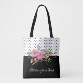 Bolsa Tote Peonias de Aquarela e Saco de Pontos
