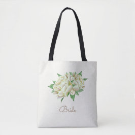 Bolsa Tote Peônias de Creme de bonito Aquarela