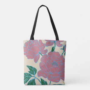 Bolsa Tote Peônias Rosa