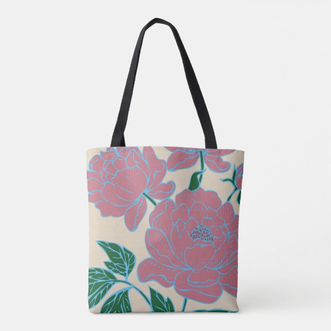Bolsa Tote Peônias Rosa (Verso)