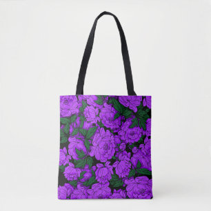Bolsa Tote Peônias Roxas