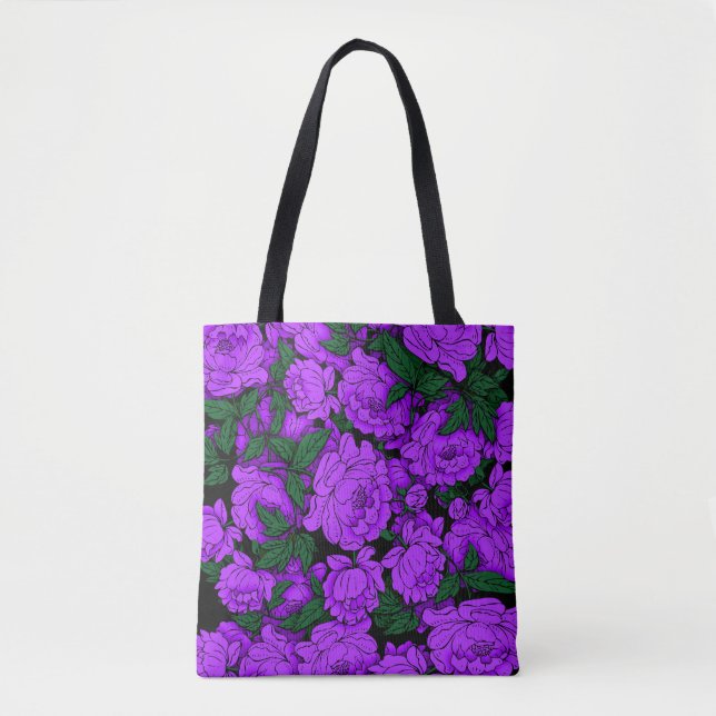 Bolsa Tote Peônias Roxas (Frente)