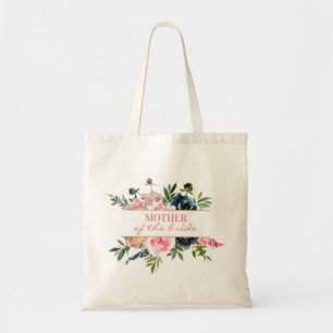 Bolsa Tote Peonies Marinho rosa Mãe Floral da Noiva