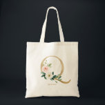 Bolsa Tote Peony Floral - Letra Q Monograma Dourado Bridesmai<br><div class="desc">A letra floral Q monograma apresenta um buquê floral de cor aquosa de peões e rosas cor-de-rosa brancos e pincéis, sotaque verde e letra falsa de folha de ouro. Esta letra Q, uma bolsa de tote da dama de honra floral, é perfeita para casamentos, chás, aniversários e muito mais. Personalize...</div>