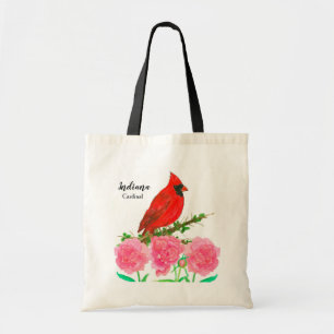 Bolsa Tote Peony Flowers - Aquarela Cardinal