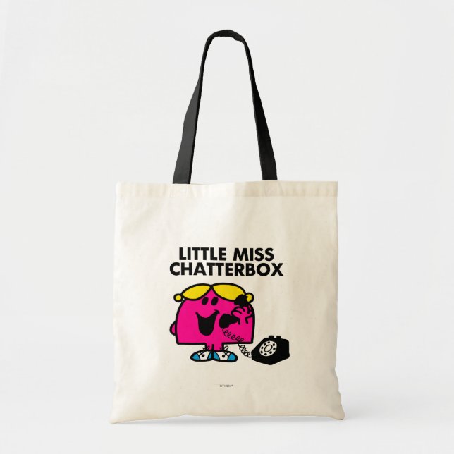Bolsa Tote Pequena Miss Chatterbox e Telefone Negro (Frente)