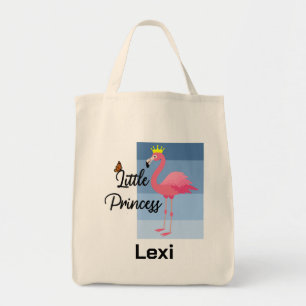 Bolsa Tote Pequena Princesa Rosa Flamingo Design - Grocery To