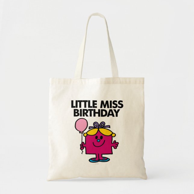Bolsa Tote Pequena Senhorita Aniversário com Balão Rosa (Frente)