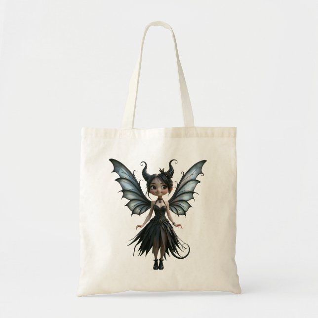 Bolsa Tote Pequena Sombra Nascida na Lua, a Fada Gótica Fofa (Frente)