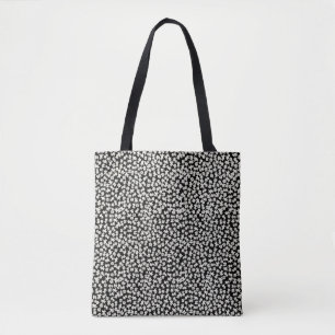 Bolsa Tote Pequenas flores brancas, brancas, pretas