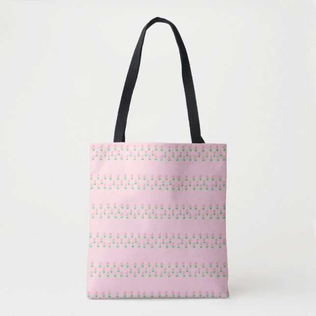 Bolsa Tote Pequenas Flores de Rosebud (Frente)