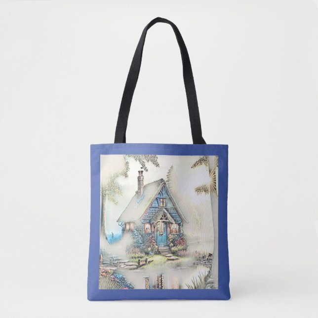 Bolsa Tote Pequeno Algodão Na Floresta - Fuga Encantadora (Frente)