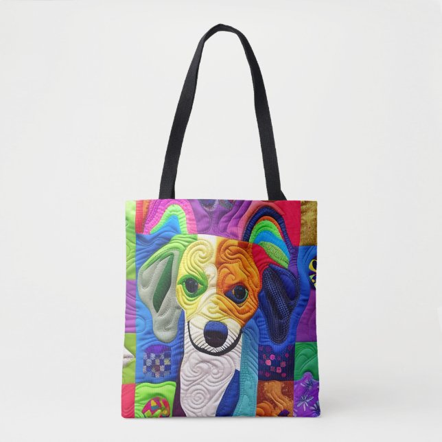 Bolsa Tote Pequeno Beagle Puppy Como Design (Frente)