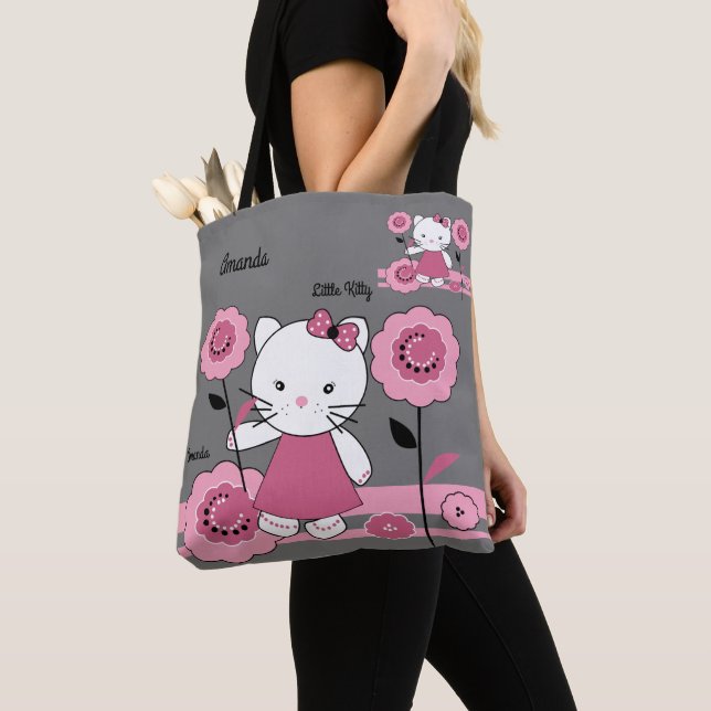 Bolsa Tote Pequeno gatinho, caneca de café personalizada (Close Up)