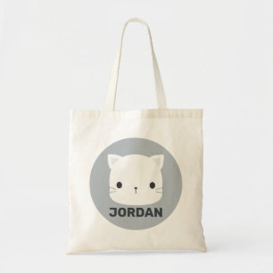 Bolsa Tote Pequeno Gato Bonito com Nome Personalizado