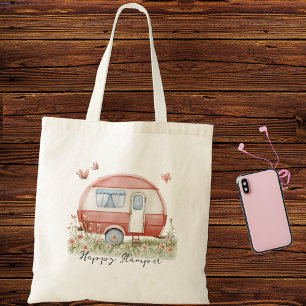 Bolsa Tote Pequeno Glamper Camper Rosa com Borboletas
