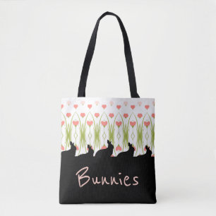 Bolsa Tote Pequeno Mercado de Designer Acentuado de Bunny