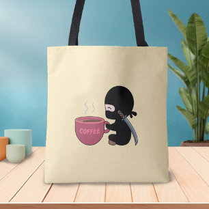 Bolsa Tote Pequeno Ninja com Mug de Café Grande em Amarelo