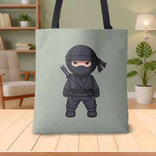 Bolsa Tote Pequeno Ninja Guerreiro em Verde Sage