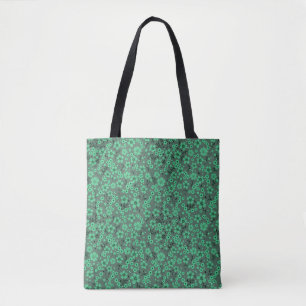 Bolsa Tote Pequeno padrão floral verde fofo