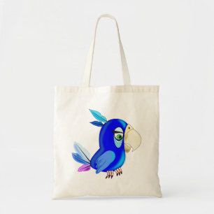 Bolsa Tote Pequeno papagaio Azul