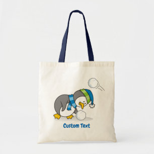 Bolsa Tote Pequeno pinguim pegando um saco de tote de bola de