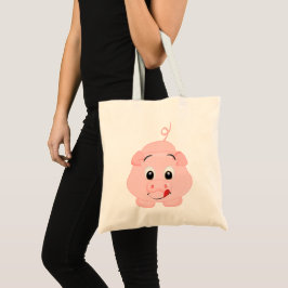 Bolsa Tote Pequeno Rosa Bonito, Rosa, Porquinho